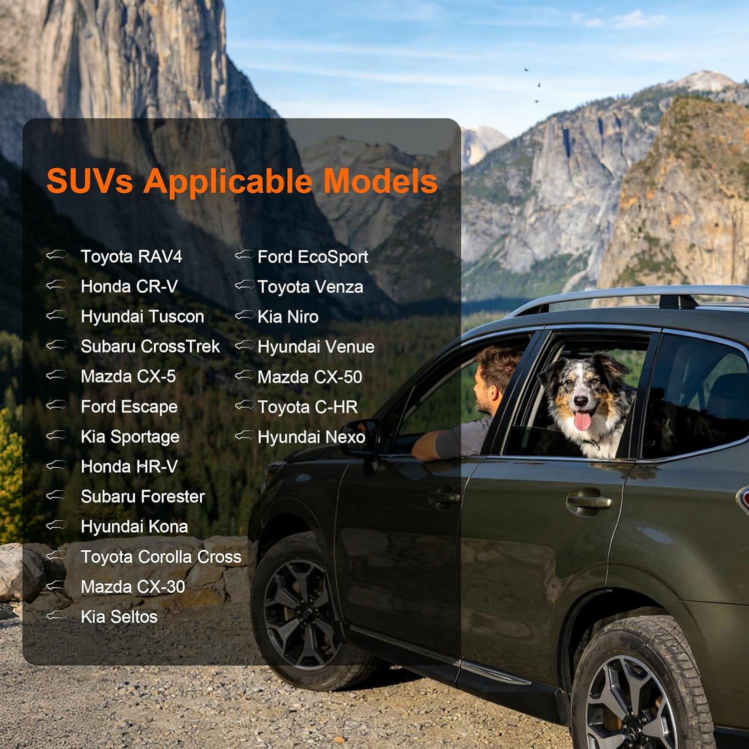 Bench Dog Car Seat Covers for SUV, Waterproof RAV4 Dog Seat Cover for Back Seat Heavy Duty Nonslip Back Seat Cover Protector for Rav4/Honda Cr-V/Subaru Crosstrek/Mazda Cx5/Hyundai Tuscon