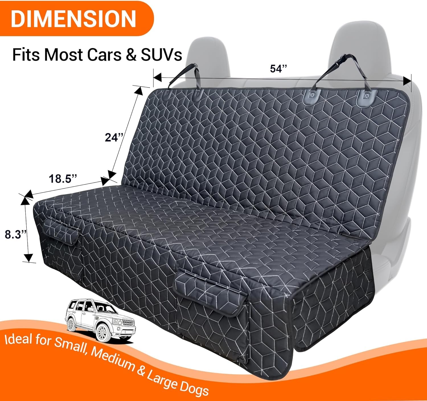 Bench Dog Car Seat Covers for SUV, Waterproof RAV4 Dog Seat Cover for Back Seat Heavy Duty Nonslip Back Seat Cover Protector for Rav4/Honda Cr-V/Subaru Crosstrek/Mazda Cx5/Hyundai Tuscon
