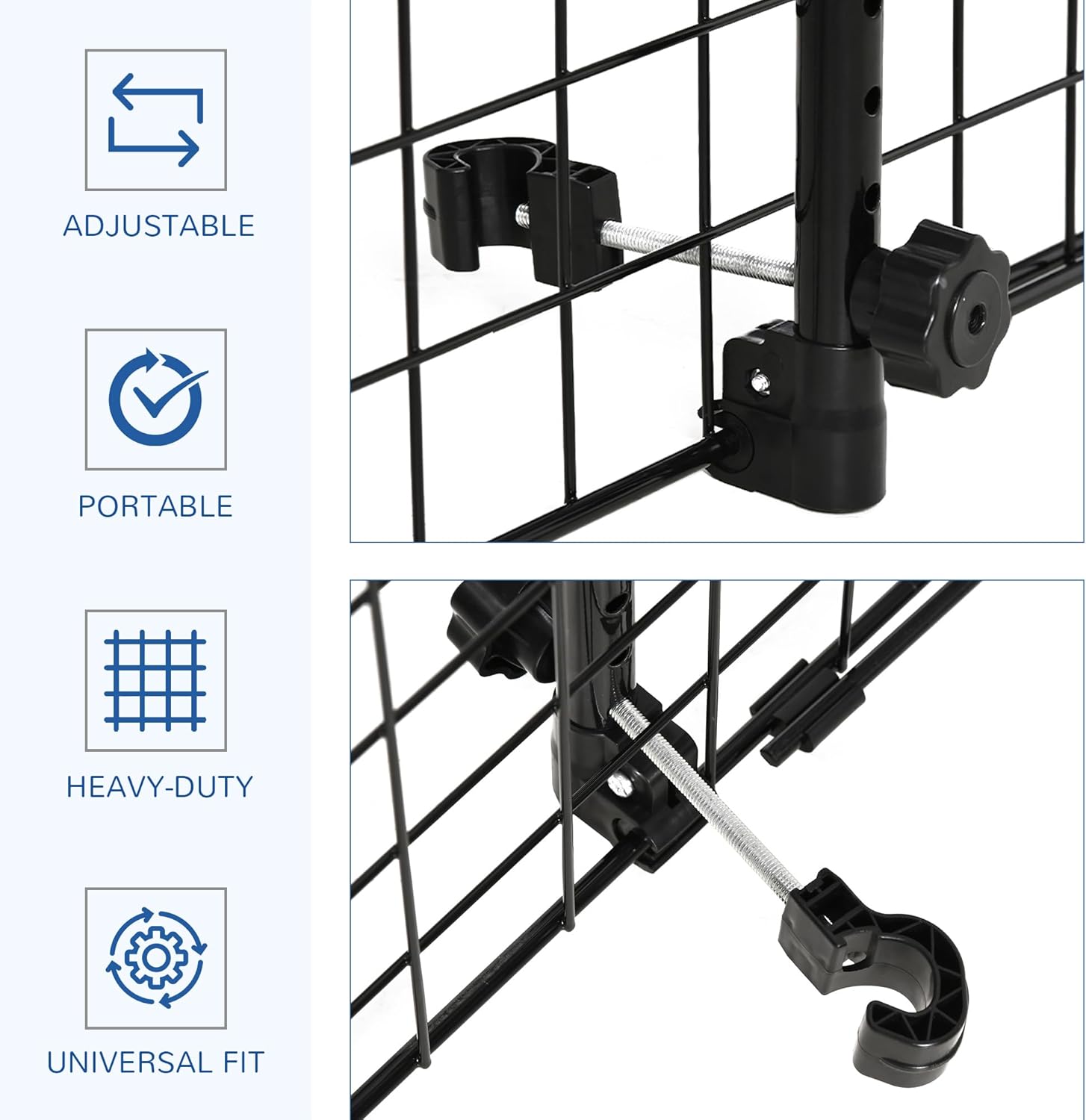 Heavy Duty Pet Dog Car Barrier Adjustable Ventilated Mesh Wire Guard Auto Vehicle Fence Protector Suvs Black 91-152 Cm