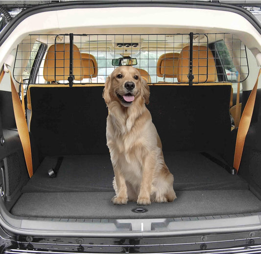 Heavy Duty Pet Dog Car Barrier Adjustable Ventilated Mesh Wire Guard Auto Vehicle Fence Protector Suvs Black 91-152 Cm