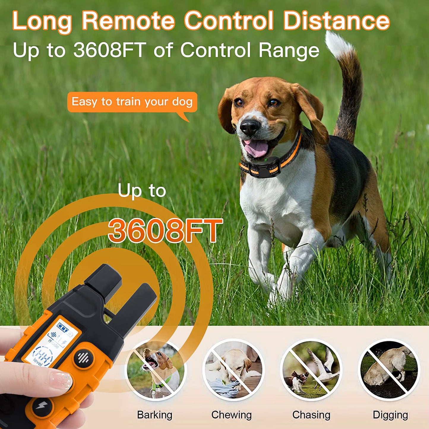 Fully Waterproof Dog Shock Training Collar
