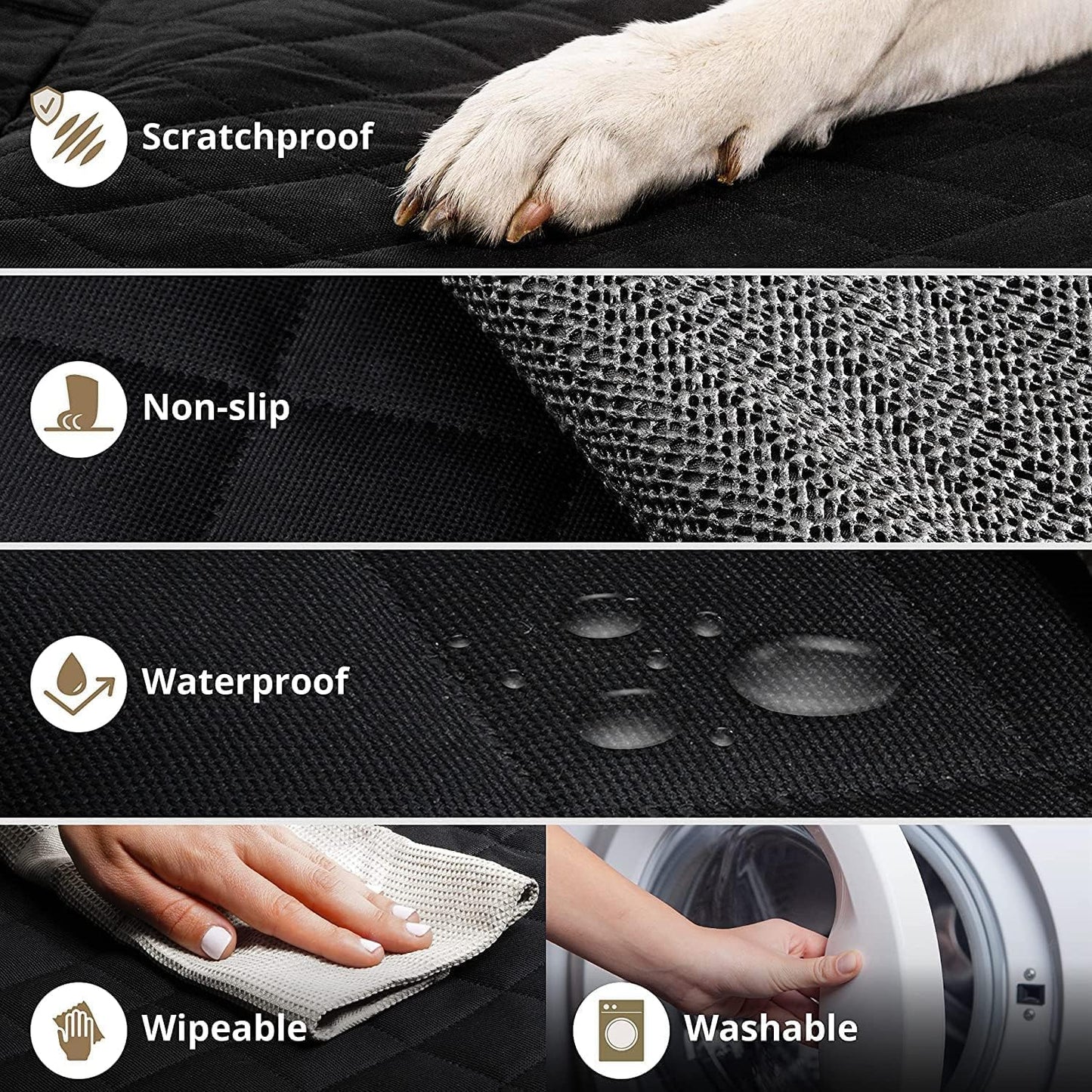 Premium Universal Waterproof Dog Car Seat Cover – Scratch-Proof, Non-Slip Back Seat Protector for Pets & Upholstery