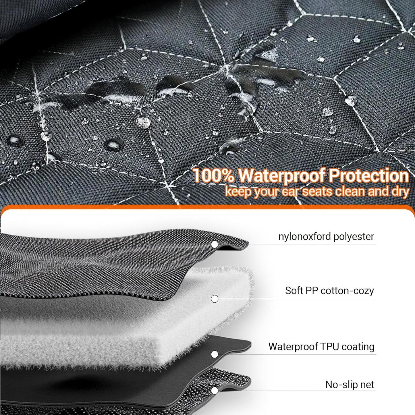 Bench Dog Car Seat Covers for SUV, Waterproof RAV4 Dog Seat Cover for Back Seat Heavy Duty Nonslip Back Seat Cover Protector for Rav4/Honda Cr-V/Subaru Crosstrek/Mazda Cx5/Hyundai Tuscon